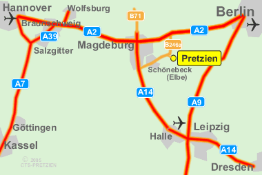 Anfahrtkarte Pension Am Storchennest Pretzien